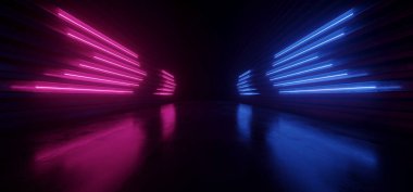 Neon Laser Cyber Sci Fi Line Shaped Lights Glowing Classic Retro