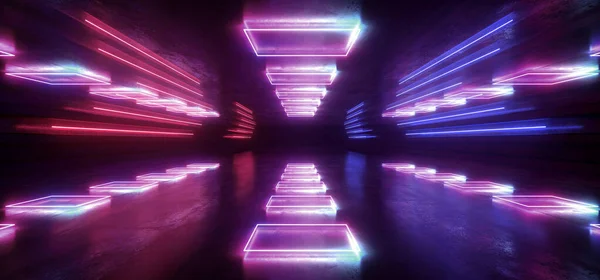 Cyber Vibrant Laser Podium Purple Red Blue Neon Fluorescent Pant — Stockfoto