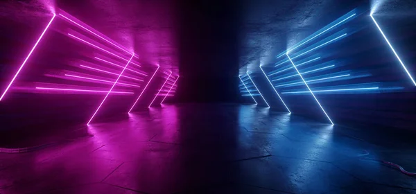 Cyber Vibrant Laser Triangle Podium Lila Rot Blau Neon Fluore — Stockfoto