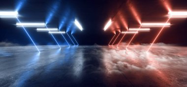 Smoke Sci Fi Futuristic Triangle Gate Neon Laser Pantone Ora