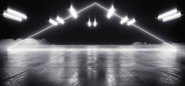 Smoke Sci Fi Futuristik Kapı Neon Lazer Beyaz Uzaylı F