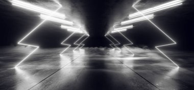 Smoke Sci Fi Futuristik Kapı Neon Lazer Beyaz Uzaylı F