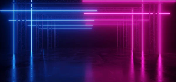Sci Fi Futurisztikus ív kapu Neon Lézer Pantone Lila Kék Modern — Stock Fotó