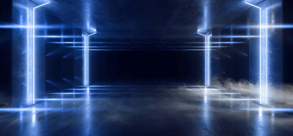 Smoke Sci Fi Futurista láser de neón clásico Pantone azul moderno A — Foto de Stock