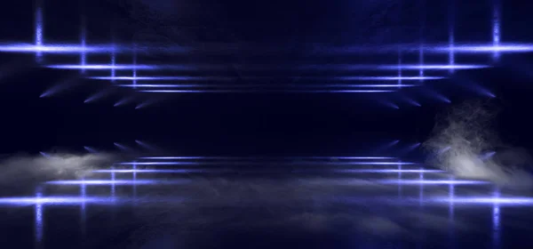 Smoke Sci Fi Futuristik Neon Lazer Klasik Pantone Blue Modern A — Stok fotoğraf