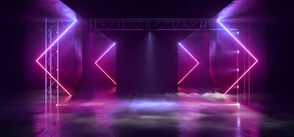 Rök Sci Fi futuristiska triangeln bågport Neon Laser Pantone Pur — Stockfoto
