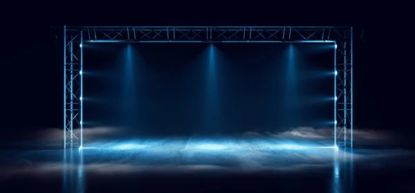 Smoke Sci Fi Futuristik Kapı Neon Lazer Pantone Mavi Modern