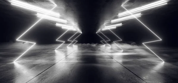 Smoke Sci Fi Futurisztikus Ív Kapu Neon Laser Fehér Modern Alien F — Stock Fotó