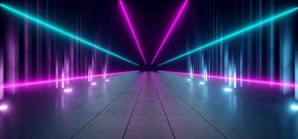 Sci Futuristic Neon Glowing Purple Blue Laser Fluorescent Retro Modern — Stock Photo, Image