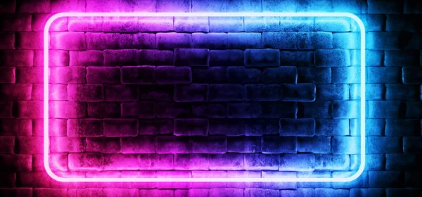 Modern Futuristic Neon Club Blue Classic Purple Rectangle Tube Lighted — Stock Photo, Image