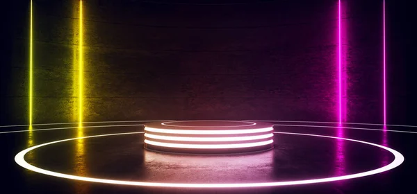 Sci Modern Tech Vide Podium Lighter Circle Stage Dans Une — Photo