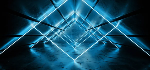 Sci Futurista Moderno Elegante Triángulo Forma Grunge Reflexivo Túnel Hormigón — Foto de Stock