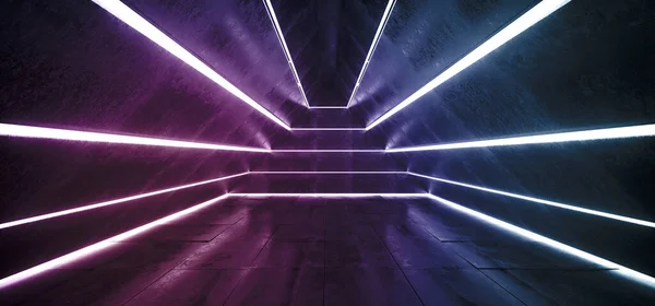 Sci Alien Ship Light Purple Blue Cyber Stripped Led Laser — Stockfoto