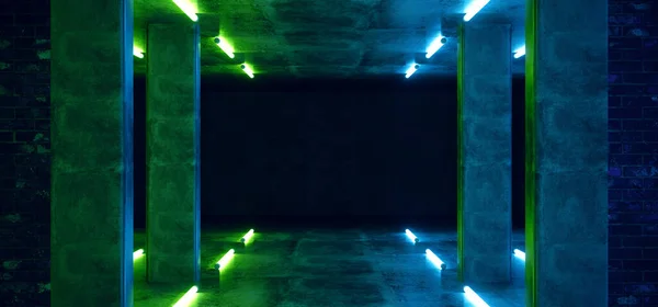 Sci Modern Neon Glowing Background Laser Green Blue Pantone Lights — Stock Photo, Image
