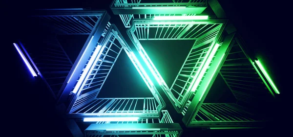 Sci Futuristisch Elegant Alien Modern Hallo Tech Neon Glühend Klassisch — Stockfoto