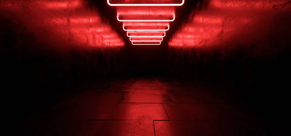 Cyber Sci Futuristiska Moderna Retro Neon Glödande Röda Elektriska Lampor — Stockfoto