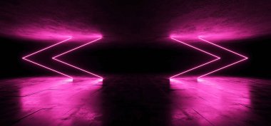 Fütürizm Bilimkurgu Okçuluğu Mor Parlak Lazer Biçimli Fütürist Modern Boş Dans Işıkları Grunge Yansıtıcı Beton Doku Çizgileri Uzaylı Gemisi Arkaplan 3d ÇizimleriName