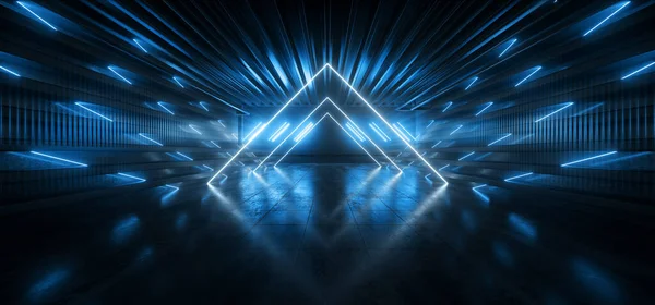 Futurismo Sci Modern Construction Triangle Neon Laser Vibrant Classic Blue — Foto de Stock