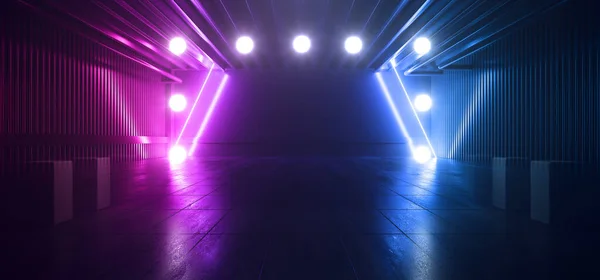 Sci Futuristic Purple Pantone Blue Neon Concrete Studio Lights Dark — 스톡 사진