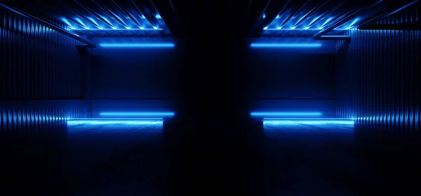 레이저 스튜디오는 고전적 지향적 사이버 주차장 주차장비어 어두운 렌더링 삽화를 — 스톡 사진