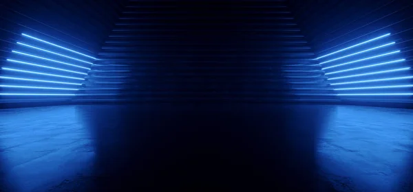 Moderne Laser Neon Led Pantone Blaulicht Leuchtende Linie Leuchtstoffröhren Tunneldreieck — Stockfoto