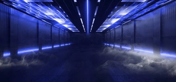 Smoke Neon Laser Sci Futurystyczne Cyber Światła Pantone Niebieski Nowoczesny — Zdjęcie stockowe