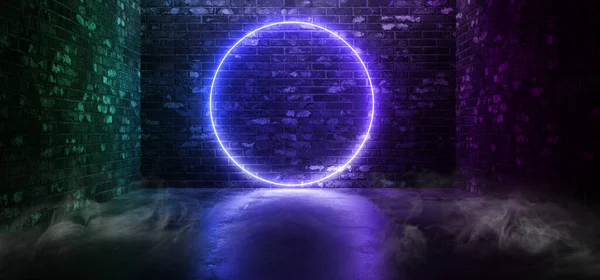 Smoke Futuristic Circle Neon Glowing Laser Purple Pantone Blue Sci — Stock fotografie