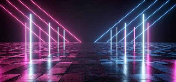 Kosmiczne Sci Futurystyczny Neon Nowoczesny Laser Grunge Szorstki Cement Wyłożona — Zdjęcie stockowe