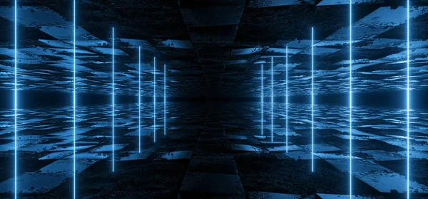 Kozmik Bilim Kurgu Falı Fütürist Pantone Mavi Neon Modern Laser — Stok fotoğraf