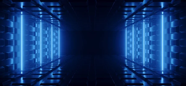 Sci Futuristic Background Laser Neon Lights Tunnel Corridor Space Alien — Photo