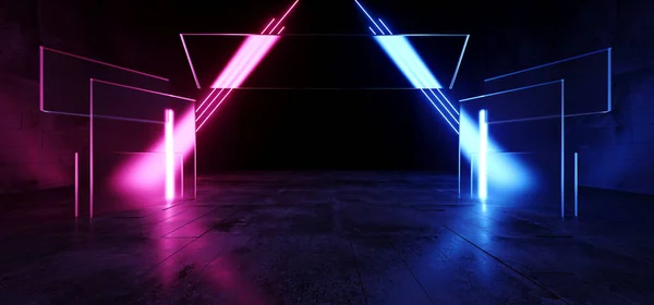 Sci Futuristische Driehoek Arc Elegante Dark Podium Stage Paars Blauw — Stockfoto