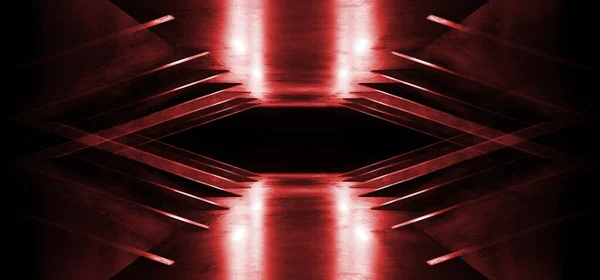 Sci Futuristisk Betong Reflekterande Metall Underjordiska Korridoren Tunnel Korridor Glödande — Stockfoto