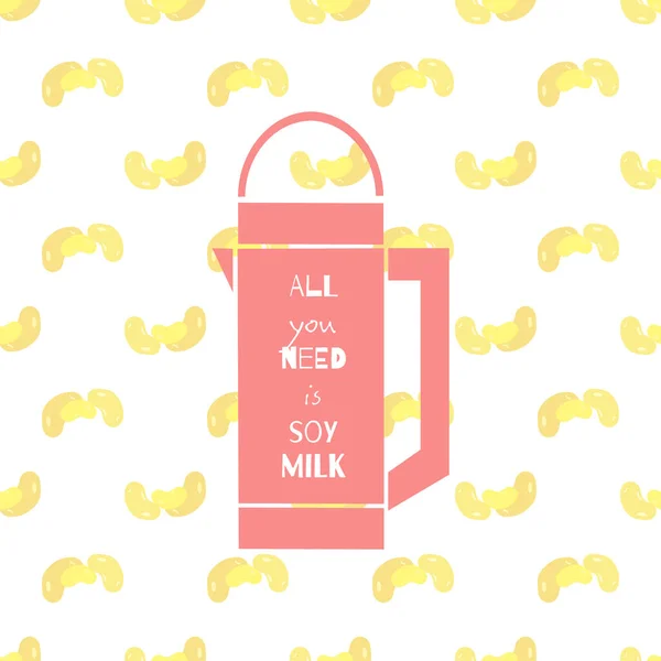 Ilustración Fabricante Leche Soja Sobre Fondo Sin Costuras Aparato Cocina — Foto de Stock