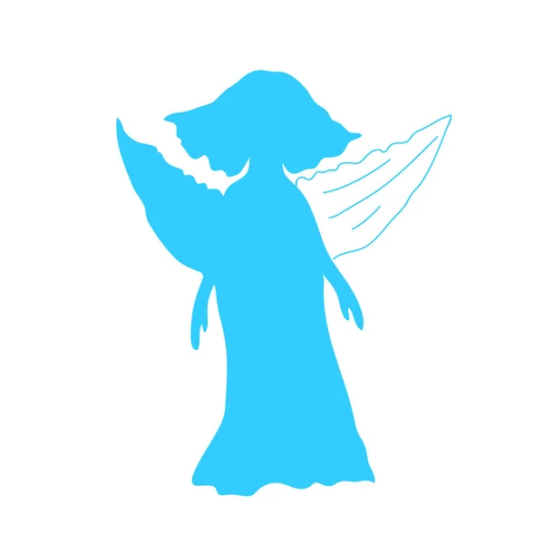 Sílhueta Figura Anjo Bonito Personagem Desenho Animado Religioso Engraçado Ilustração — Fotografia de Stock