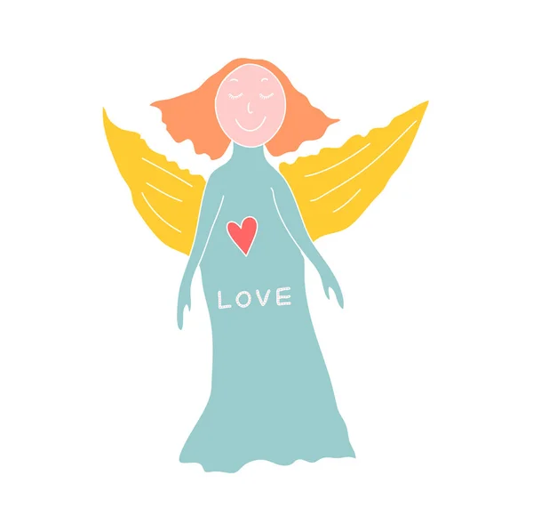 Bonita Figura Anjo Personagem Desenho Animado Religioso Engraçado Ilustração Vetorial — Fotografia de Stock