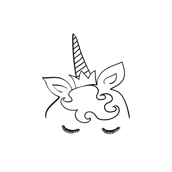 Einhorn Vektorzeichnung Auf Weiß Magischer Cartoon Lustiges Tier Design Für — Stockfoto