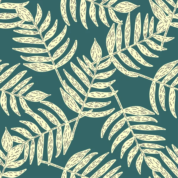 Płynny Wzór Liśćmi Bazgrołów Tło Elementu Botanicznego Kolorowe Dekoracyjne Tekstury — Zdjęcie stockowe