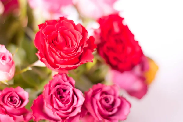 Schöne Rosa Und Rot Einem Korb — Stockfoto