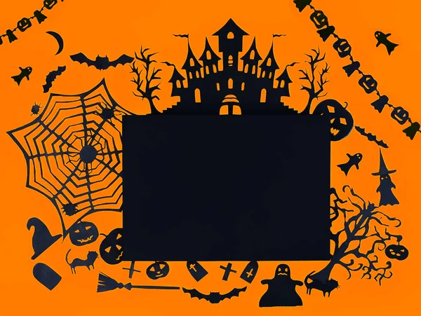 Dekoracje Halloween Party Ręcznie Robiony Wystrój Papieru Świąteczna Kartka Życzeniami — Zdjęcie stockowe