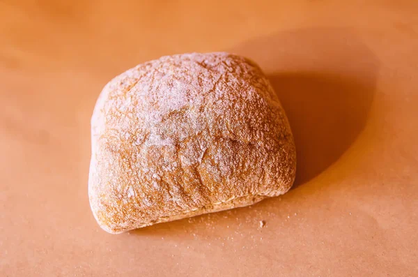 Small Fresh Hot Ciabatta Bread Loaf Warm Soft Light — 스톡 사진