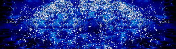 Кислородные Пузырьки Воды Глубине Натуральный Синий Длинный Баннер — стоковое фото