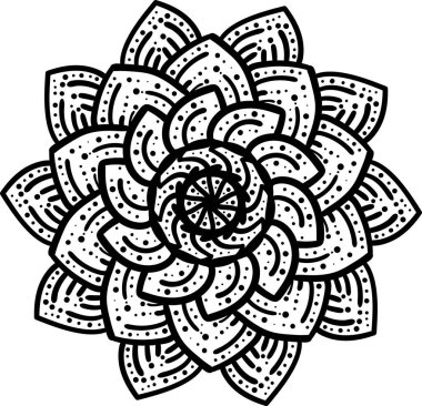 Soyut mandala tasarımı. Dekoratif yuvarlak desen. Boyama kitabı sayfası.