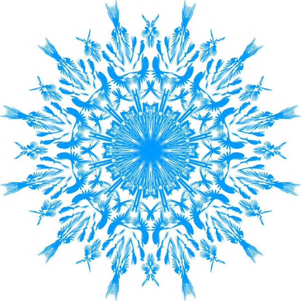 Patrón Garabatos Dibujado Mano Círculo Mandala Encaje Decorativo Copo Nieve — Archivo Imágenes Vectoriales