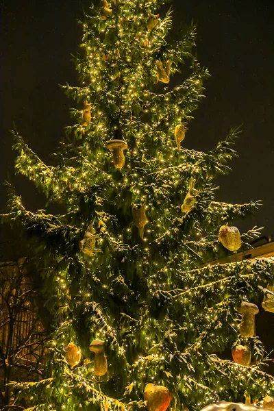 Christmas Scene Night Old Riga — Stock Photo, Image