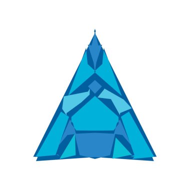Çarpık çizgilerin stilize edilmiş üçgeni. Soyut logo. Modern geometrik biçim tasarım şablonu.