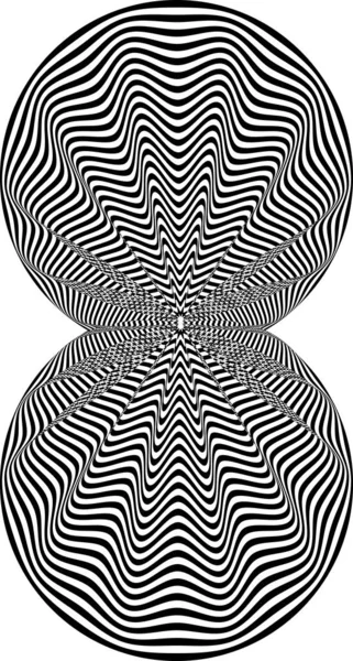 Абстрактна Кручена Чорно Біла Форма Оптична Ілюзія Викривленої Поверхні Скручені — стоковий вектор