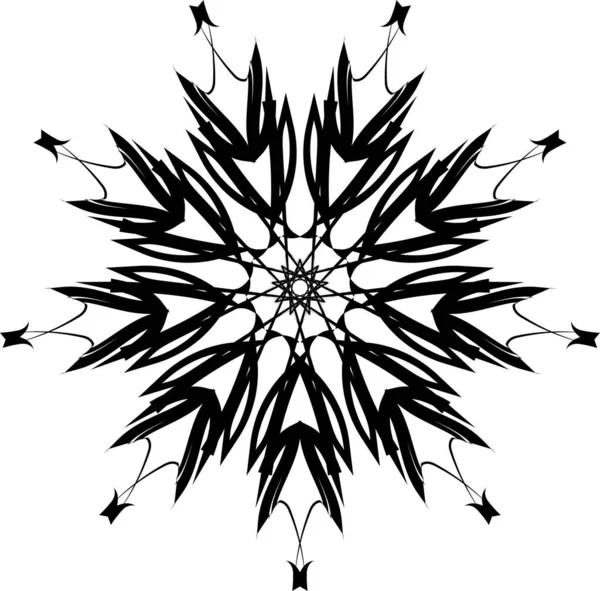 Patrón Garabatos Dibujado Mano Círculo Mandala Encaje Decorativo Copo Nieve — Vector de stock