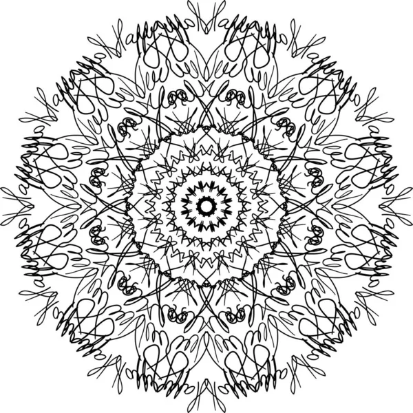 Padrão Mandala Doodle Ornamento Círculo Fundo Branco — Vetor de Stock