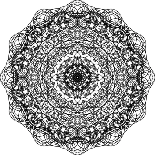 Mandala Pattern Doodle Ornament Circle White Background — Stock Vector