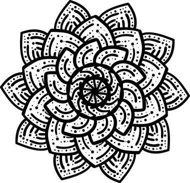 Soyut mandala tasarımı. Dekoratif yuvarlak desen. Boyama kitabı sayfası.